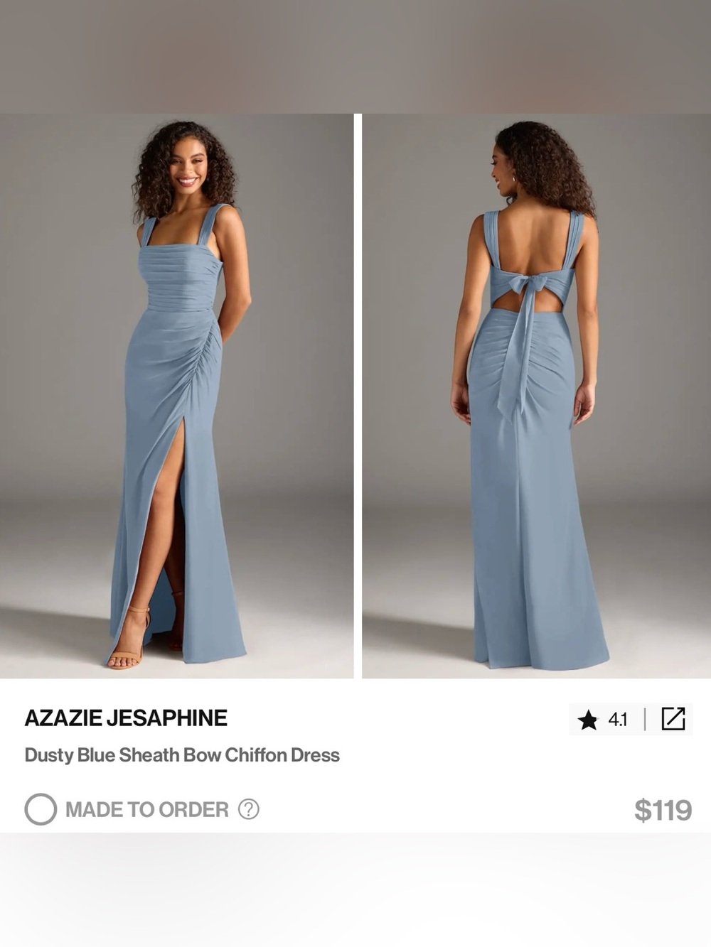 Azazie Bridesmaid Dusty Blue Jesaphine Maxi Dress - A8